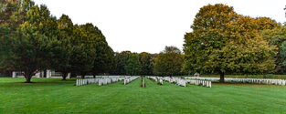 Panoramic view giving the impression of size of the cemetery.