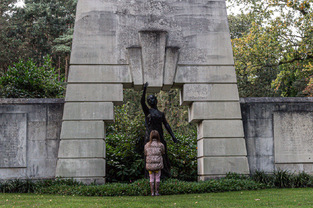 This was me photographing my lovely 6 year old granddaughter Regan who was photographing the sculpture for my project .