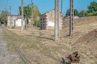 Tram tracks and station building 