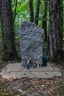 Marking where the bodies were found.