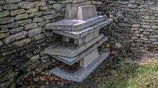 An unusual sight - bases for burying prior to the installation of CWGC headstones. 