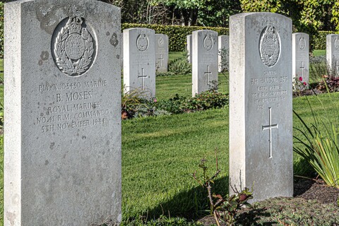 Grave of Marine Byron Moses adjacent to Cape PH Haydon DSO RM